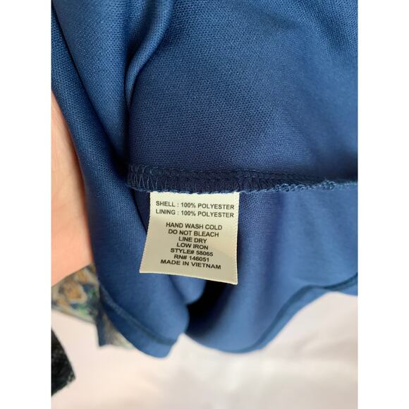 Monteau Los Angeles Women's Large Halter Blue Sun Dress Spring Wardrobe - Picture 8 of 8